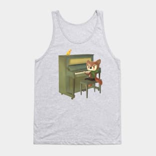 Fox Playing Piano Tank Top